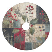 Ein rustikales Winter-Patchwork mit Stechpalmen un Fleece Weihnachtsbaumdecke (Vorderseite)
