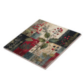 Ein rustikales Winter-Patchwork mit Stechpalmenbee Fliese (Seite)