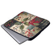 Ein rustikales Winter-Patchwork mit Stechpalmenbee Laptopschutzhülle (Vorne Knopf)