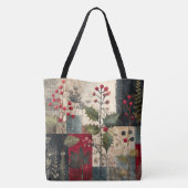 Ein rustikales Winter-Patchwork mit Stechpalmenbee Tasche (Rückseite)