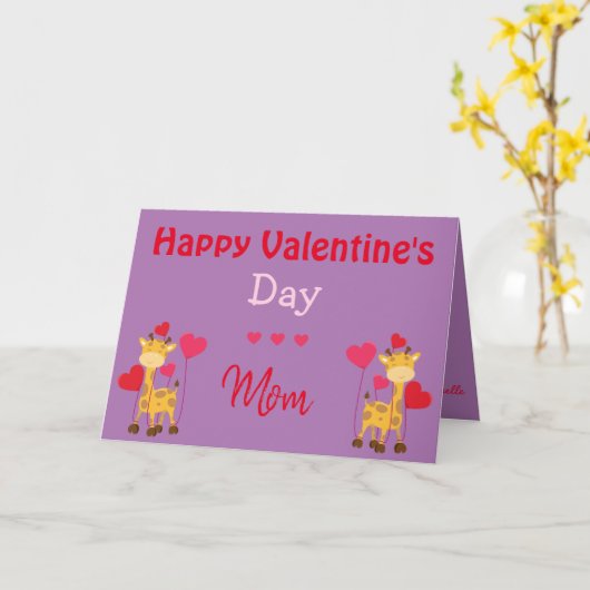 Ein Safari-Valentine für die Mama Karte (Gelbe Blume)