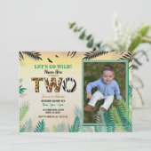 Ein Safari ZOO Foto des Dschungel-2. Einladung (Stehend Vorderseite)