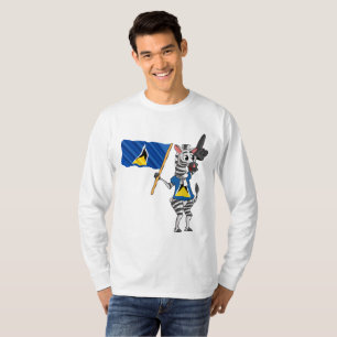 Ein Saint Lucian Zebra T-Shirt