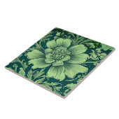 Ein salbeigrünes Vintage-Blumenmuster  Fliese (Seite)