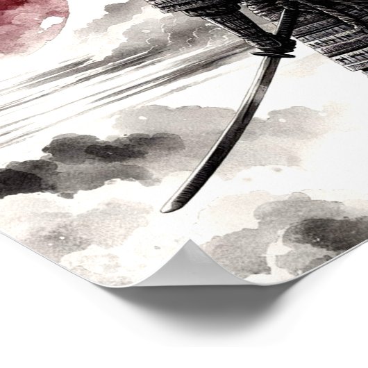 Ein Samurai-Krieger in traditionellem Armor-Poster Poster (Ecke)