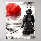 Ein Samurai-Krieger in traditionellem Armor-Poster Poster (Vorne)