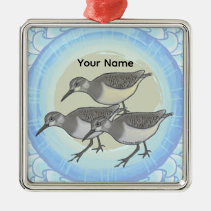 Ein Sandpipers Premium Quadrat-Ornament Ornament Aus Metall