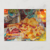 Ein Sandwich und Chips Mixed-Media-Collage Postkarte (Vorderseite)