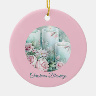 Ein sanftes Licht – Pastell-Weihnachtskarten-Keram Keramik Ornament