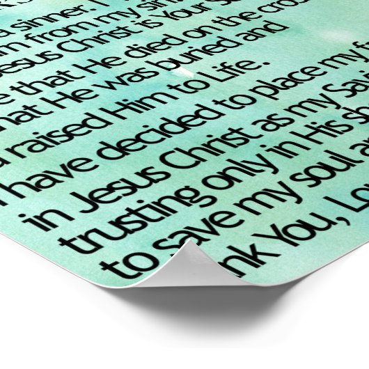 Ein Sängergebet Poster (Ecke)