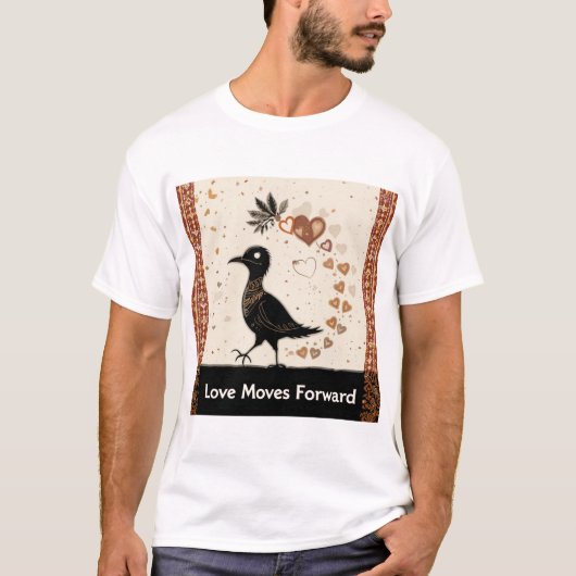 Ein Sankofa-Vogel, der ein Herz in seinem Schnabel T-Shirt (Vorderseite)