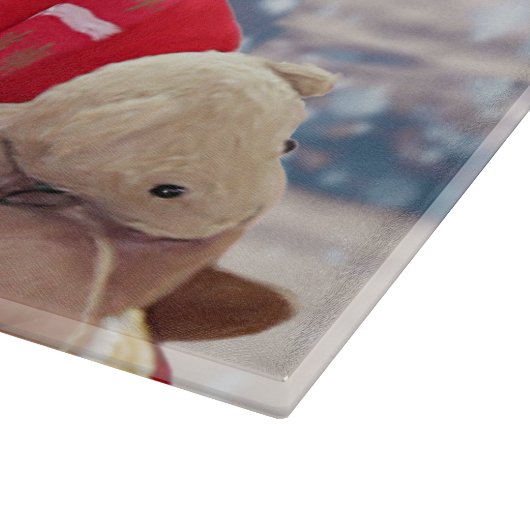 Ein Santa-Claus mit einer niedlichen Grenzkollie u Schneidebrett (Ecke)