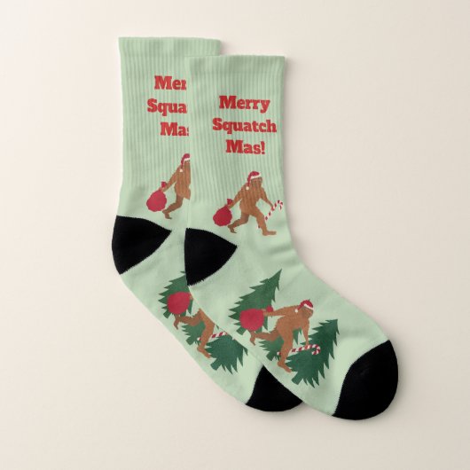 Ein Santa Squatch Holiday Bigfoot LRG Ugules Weihn Socken (Paar)