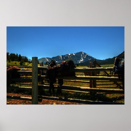 Ein Sattel auf der Straße Poster (Vorne)