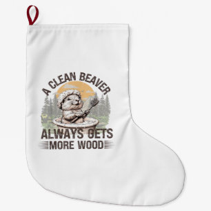Ein sauberer Biber bekommt immer mehr Holz Erwachs Großer Weihnachtsstrumpf