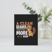 Ein sauberer Biber erhält immer mehr holzkomische  Postkarte (Stehend Vorderseite)