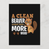 Ein sauberer Biber erhält immer mehr holzkomische  Postkarte (Vorderseite)