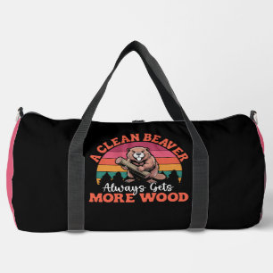 Ein sauberer Biber Retro-Sonnenuntergang Duffle Bag