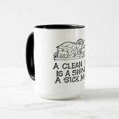 Ein sauberer Schreibtisch ist ein Zeichen einer Tasse (Vorderseite Links)