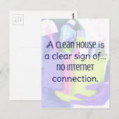 Ein sauberes Haus ist ein klares Zeichen ... kein  Postkarte (Vorne/Hinten)