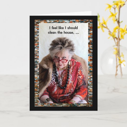 Ein sauberes Haus ODER ein entspannendes Nickerche Karte (Gelbe Blume)