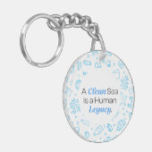 Ein sauberes Meer ist ein menschliches Erbe | Meer Schlüsselanhänger (Vorderseite links)