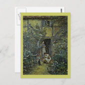 Ein Saucer aus Creme für Kitty Postkarte (Vorne/Hinten)