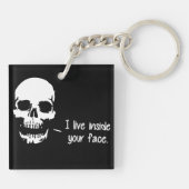 Ein Schädel lebt innerhalb Ihres Gesichtes Schlüsselanhänger (Rückseite)
