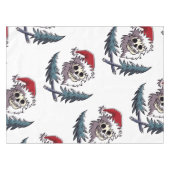 ein Schädel mit Bart in Weihnachtsmann-Hut Tischdecke (Vorderseite (Horizontal))