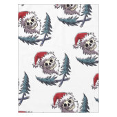 ein Schädel mit Bart in Weihnachtsmann-Hut Tischdecke (Vorderseite)