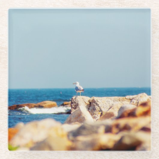 Ein Schädelposten Glasuntersetzer (Vorderseite)