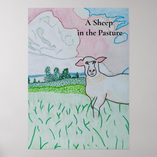 Ein Schaf auf der Weide Poster (Vorne)