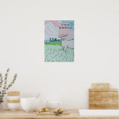 Ein Schaf auf der Weide Poster (Küche)