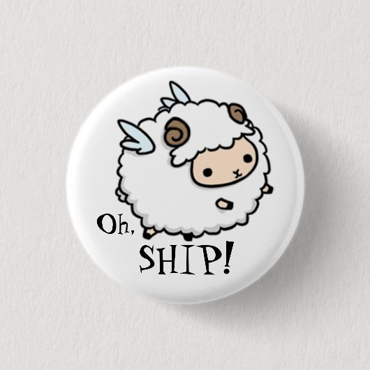 Ein Schaf der Luft…. ein Luftschaf? Oh, Schiff! Button (Vorderseite)