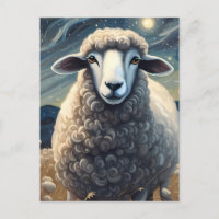 Ein Schaf in der frühen Nacht