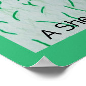 Ein Schaf in der Weide dick Kelly grüne Grenze Poster (Ecke)