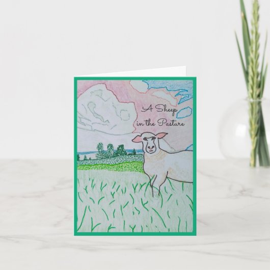 Ein Schaf in der weitläufigen Grußkarte Dankeskarte (Vorderseite)