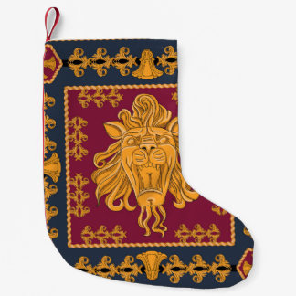 Ein Schal mit einem großen Löwenkopf in goldener F Kleiner Weihnachtsstrumpf