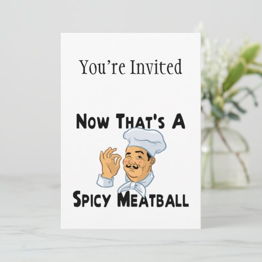 Ein scharfer Fleischball Einladung (Stehend Vorderseite)