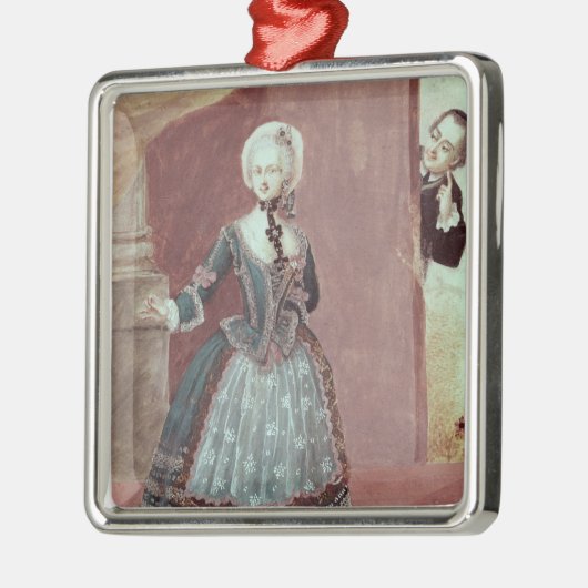 Ein Schauspielerin in der Rolle von Rosine Silbernes Ornament (Links)