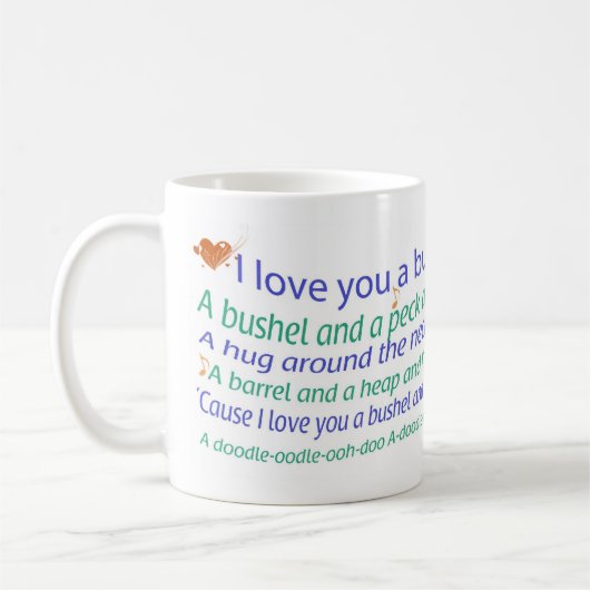 Ein Scheffel und eine Peck-Tasse Kaffeetasse (Links)