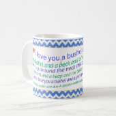 Ein Scheffel und eine Peck-Zickzack-Tasse Kaffeetasse (Vorderseite Links)