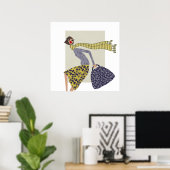 Ein schicke, windy Day Fashion Illustration Poster (Heimbüro)