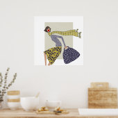Ein schicke, windy Day Fashion Illustration Poster (Küche)