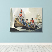 Ein Schiff, das einen Wal angreift und von der Mat Leinwanddruck (Insitu (Holzboden))