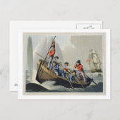 Ein Schiff, das einen Wal angreift und von der Mat Postkarte (Vorne/Hinten)