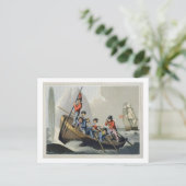 Ein Schiff, das einen Wal angreift und von der Mat Postkarte (Stehend Vorderseite)