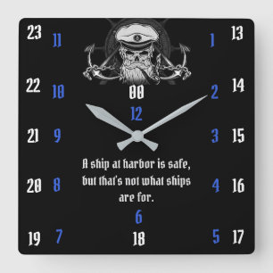 Ein Schiff im Hafen ist sicher, aber das ist nicht Quadratische Wanduhr