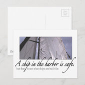 Ein Schiff im Hafen Postkarte (Vorne/Hinten)