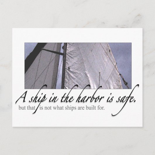 Ein Schiff im Hafen Postkarte (Vorderseite)